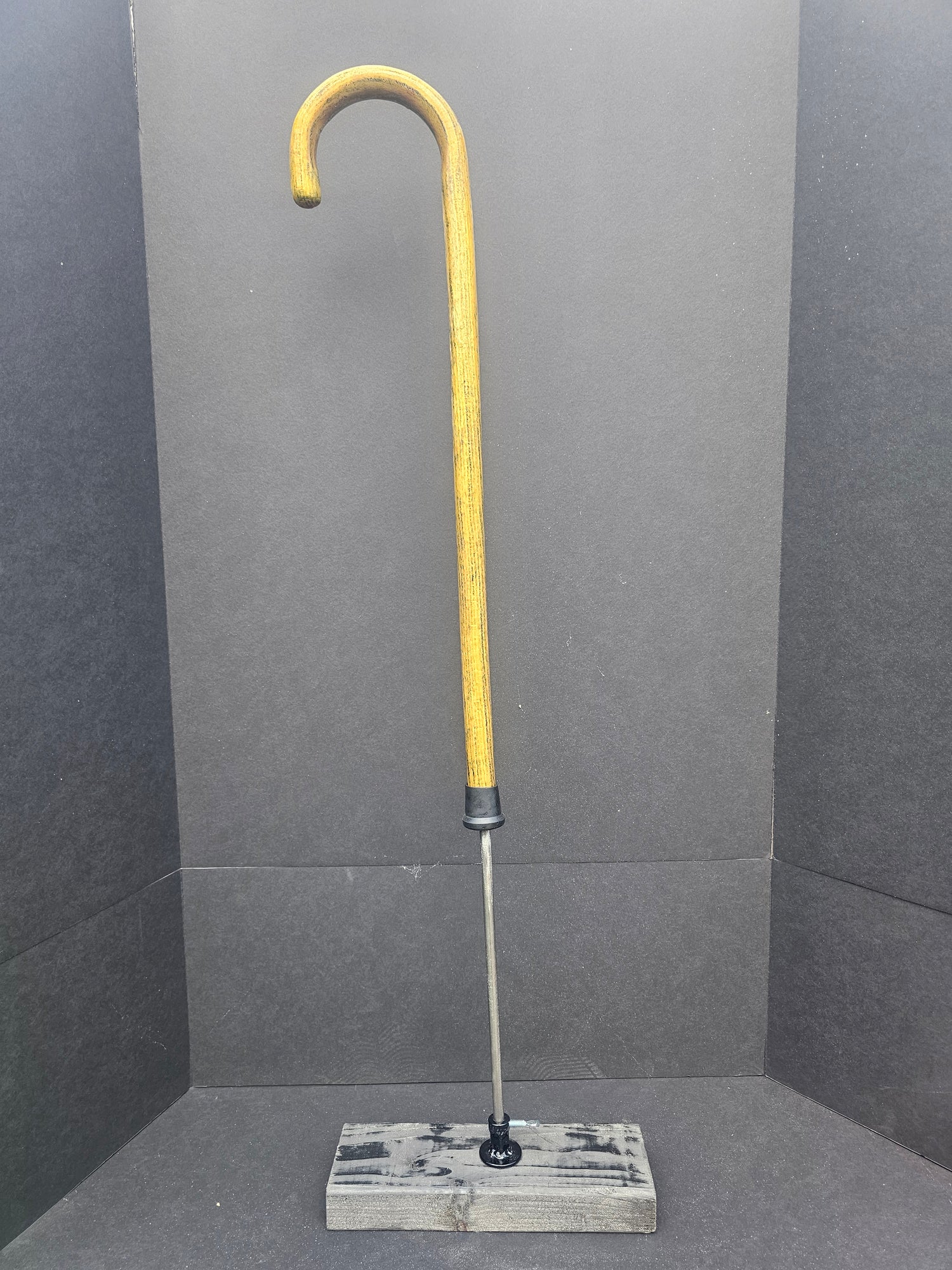 Yellow Stained Oak Cane Asphalt Poker