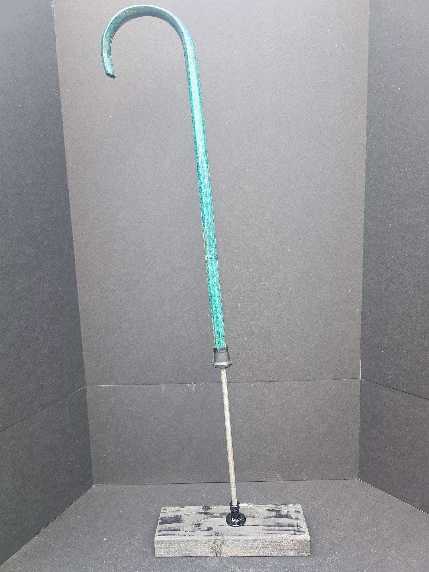 Blue Stained Oak Cane Asphalt Poker